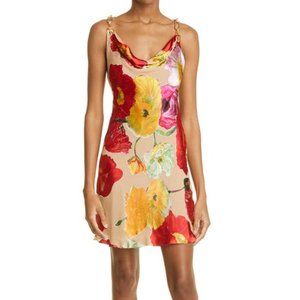 Cult Gaia Nerida Painted Floral Print Mini Dress